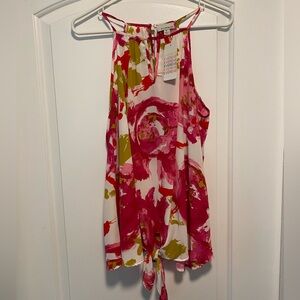 NWT Allison Joy Taylor tie front tank sz M